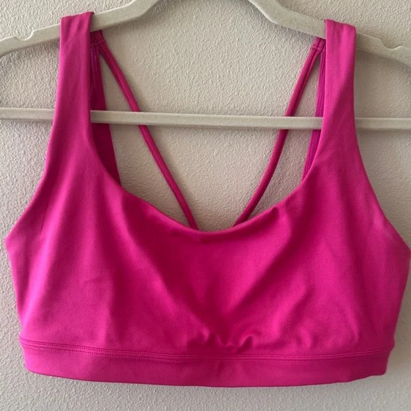 Like new! Athleta Exhale Ultimate Running Hot Pink Sports Bra Sz L - Picture 6 of 7